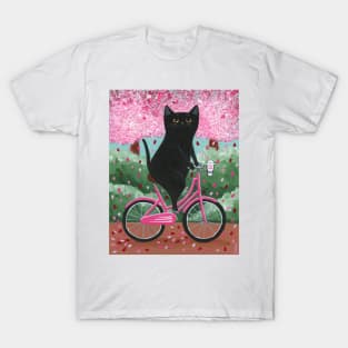 Black Cat Spring Bicycle Ride 2024 T-Shirt